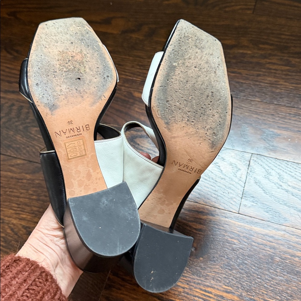 Alexandre Birman Black and White Leather Slide Mules worn twice great condition - Picture 3 of 3